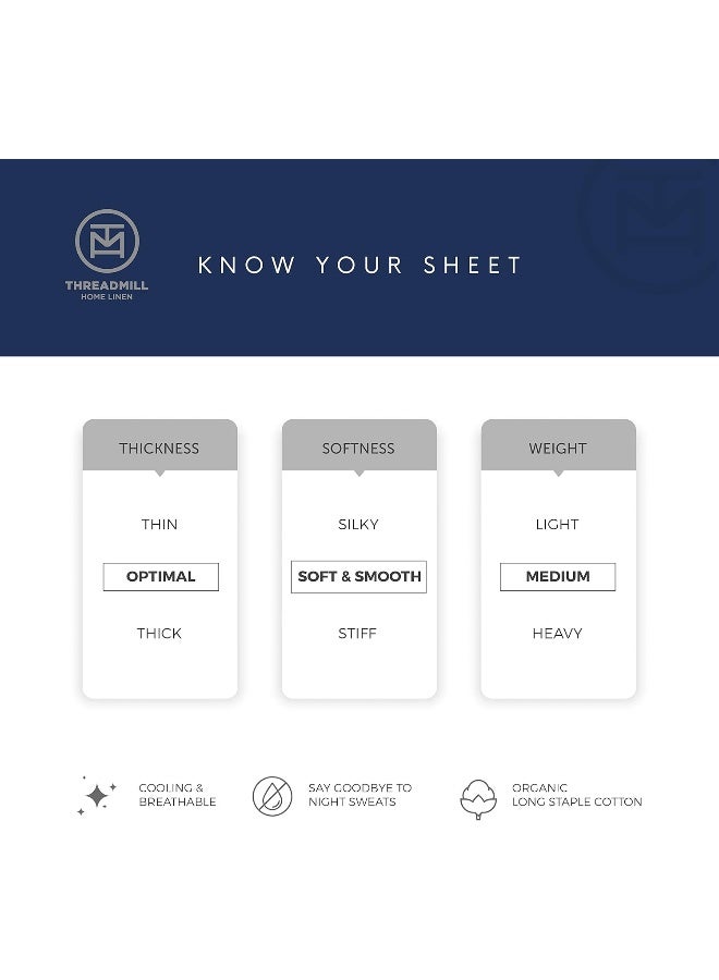 Threadmill Home Linen Organic Pillow Cases Standard Size Set of 2 | GOTS Organic Certified | Soft, Breathable Luxury Cotton Sheets Perfect for Hotel & Hospital Use | Bright White  - Image 4