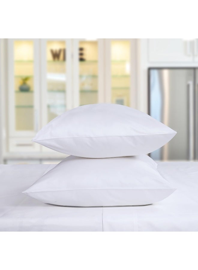 Threadmill Home Linen Organic Pillow Cases Standard Size Set of 2 | GOTS Organic Certified | Soft, Breathable Luxury Cotton Sheets Perfect for Hotel & Hospital Use | Bright White  - Image 1