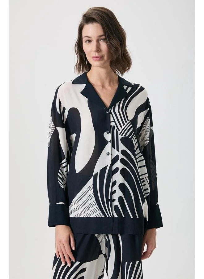 Penye Mood  Zebra patterned striped shirt set. for Women | Best Price UAE