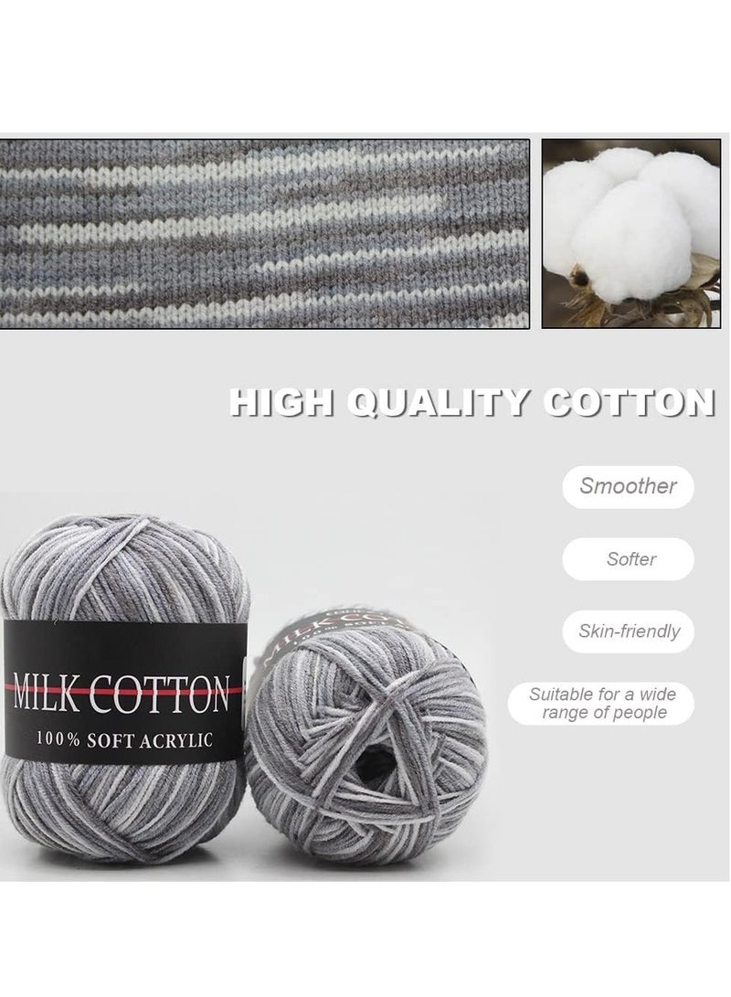 KASTWAVE 6 Rolls 50g Acrylic Yarn Skeins, Soft Yarn for Crocheting and Knitting Craft Project, Assorted Starter Crochet Kit Yarn Bulk for Adults and Kids - Image 4