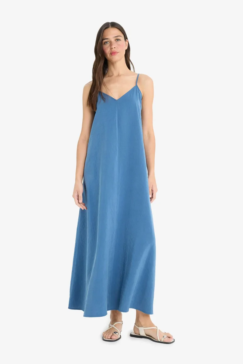 DeFacto A Cut V-Neck modal Sleeveless Maxi Dress