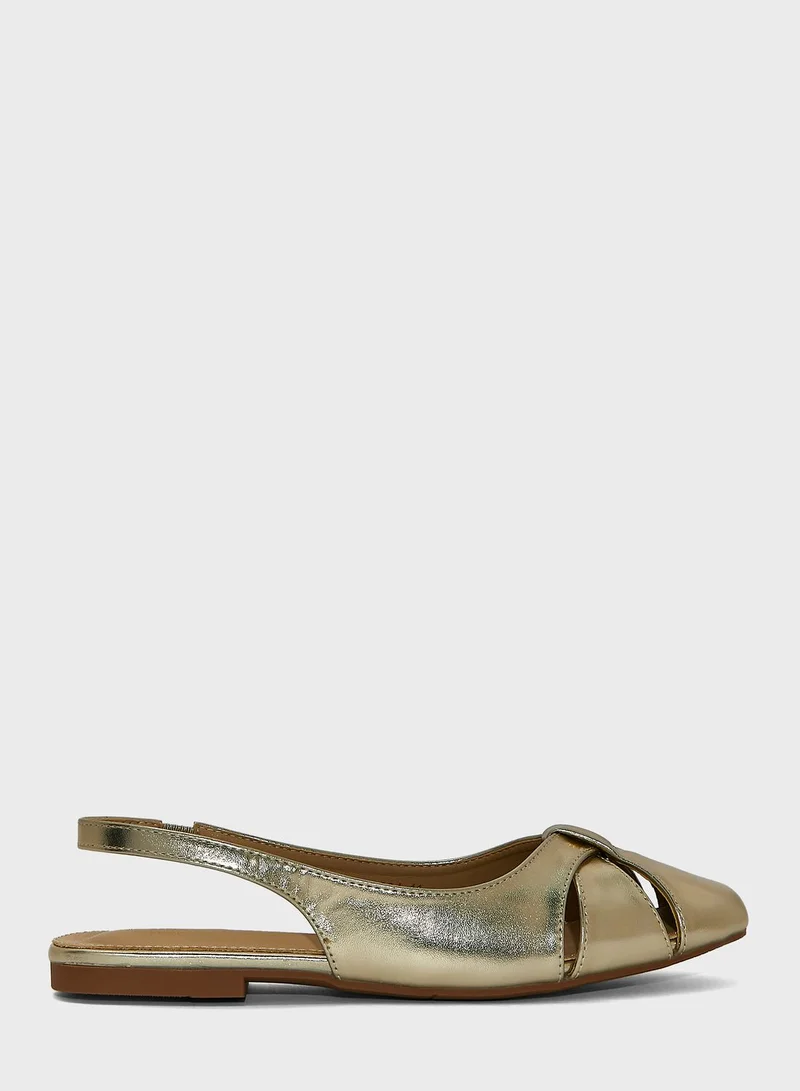ELLA Flat Slingback Shoes With Cut-Out Detail