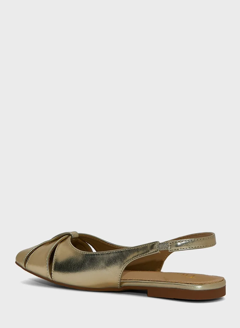 ELLA Flat Slingback Shoes With Cut-Out Detail