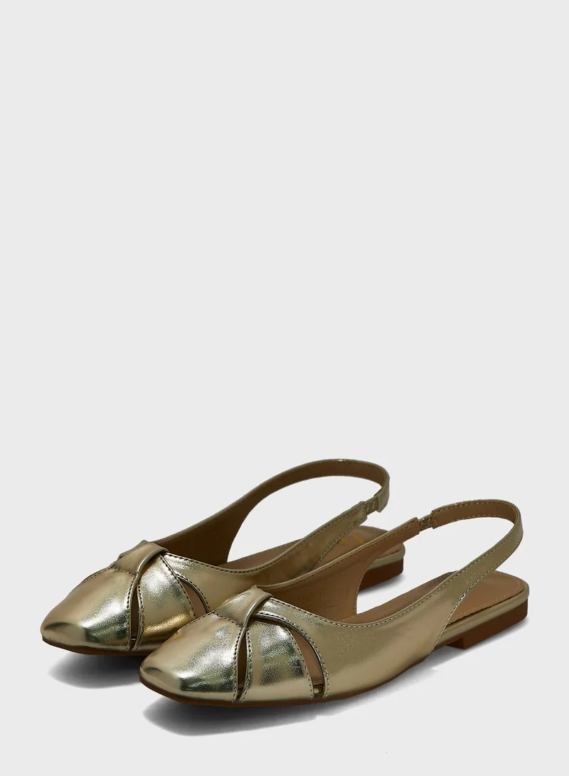 ELLA Flat Slingback Shoes With Cut-Out Detail