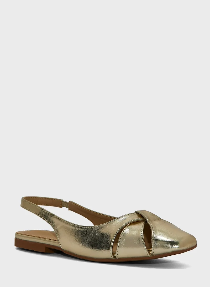 ELLA Flat Slingback Shoes With Cut-Out Detail