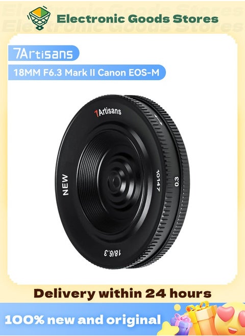 7artisans 18mm F6.3 Mark ⅡAPS-C Lens Ultra-Thin Prime for Canon Eos-M1 Eos-M2 Eos-M3 M5 M6 M10 M100 M50 Compact Mirrorless Cameras