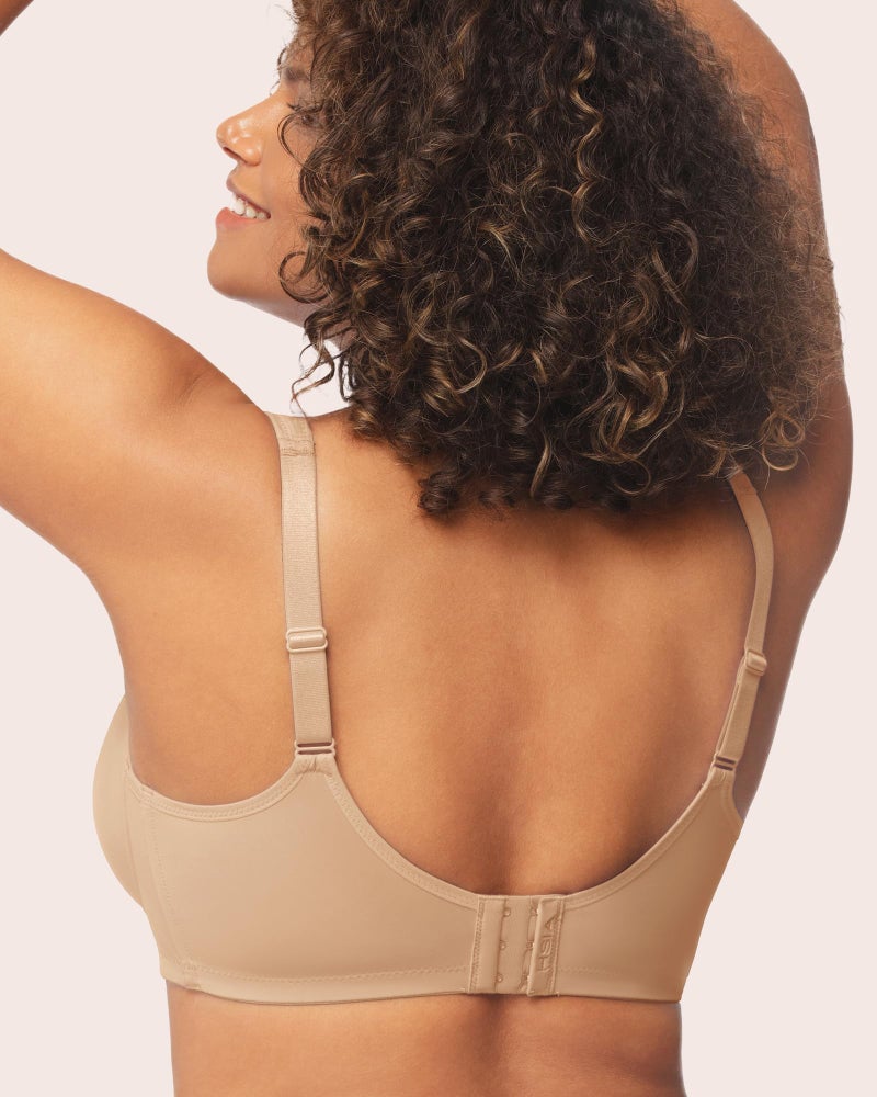 HSIA Minimizer Bras for Women Plus Size, Full Coverage Coolcomfort T Shirt Unlined Bra with Underwire for Heavy Breast, Ivory Beige 32C - Image 3