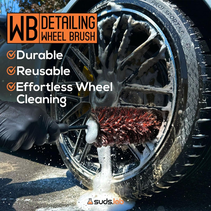 suds.lab Suds Lab WB Premium Detailing Wheel Brush for All Vehicle Types â€“ 17.7" Ultra-Soft and Scratch-Free Reusable Rim, Wheel, and Tire Brush for Deep Cleaning - Image 5