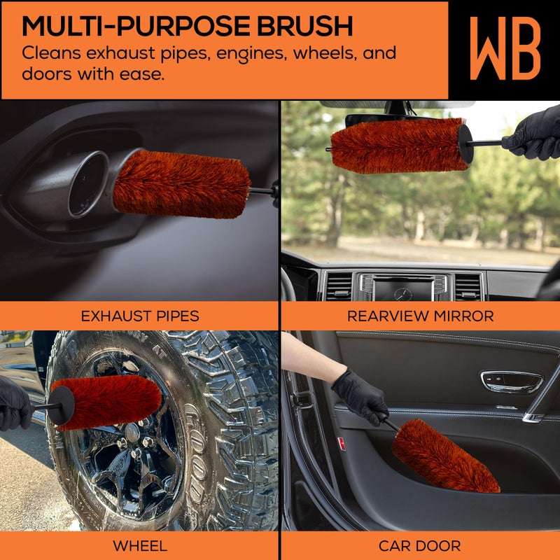 suds.lab Suds Lab WB Premium Detailing Wheel Brush for All Vehicle Types â€“ 17.7" Ultra-Soft and Scratch-Free Reusable Rim, Wheel, and Tire Brush for Deep Cleaning - Image 4
