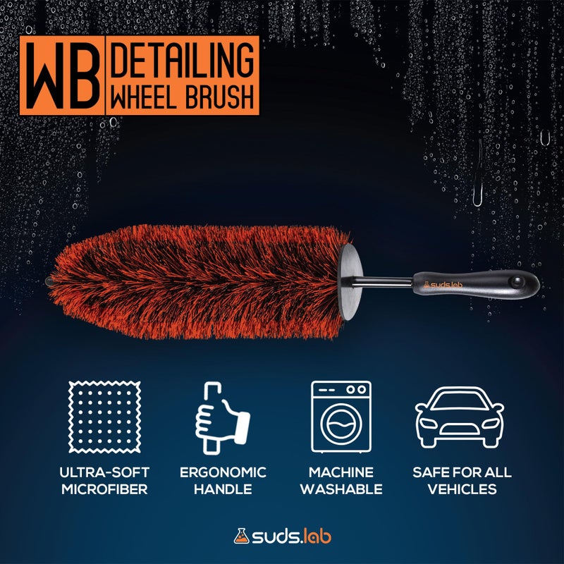 suds.lab Suds Lab WB Premium Detailing Wheel Brush for All Vehicle Types â€“ 17.7" Ultra-Soft and Scratch-Free Reusable Rim, Wheel, and Tire Brush for Deep Cleaning - Image 2