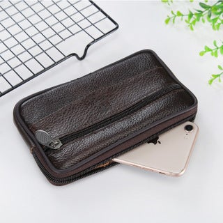 Genuine Leather Belt Pouch for Men 6.5 Inch Single-Layer 6-inch horizontal cowhide 