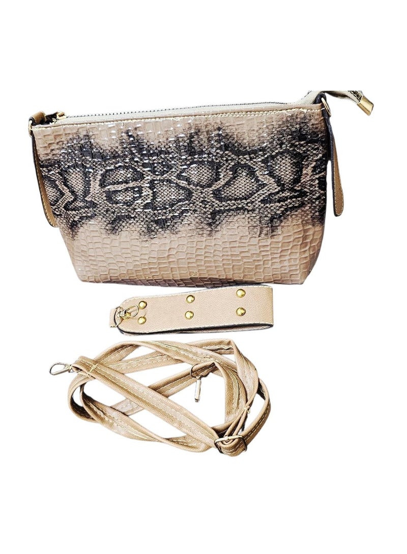 كلاتش 3 سوست + حزام كروس – تصميم جلد ثعبان - Image 1