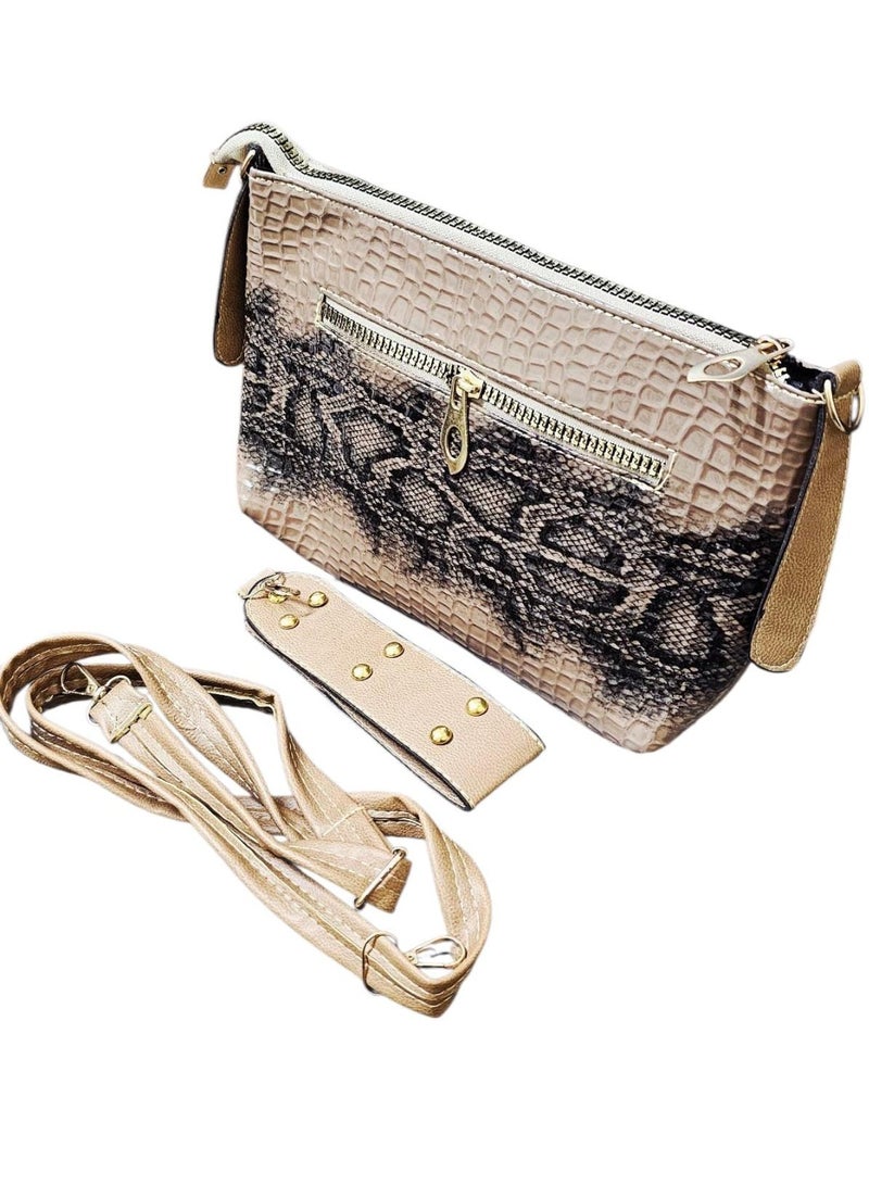 كلاتش 3 سوست + حزام كروس – تصميم جلد ثعبان - Image 2