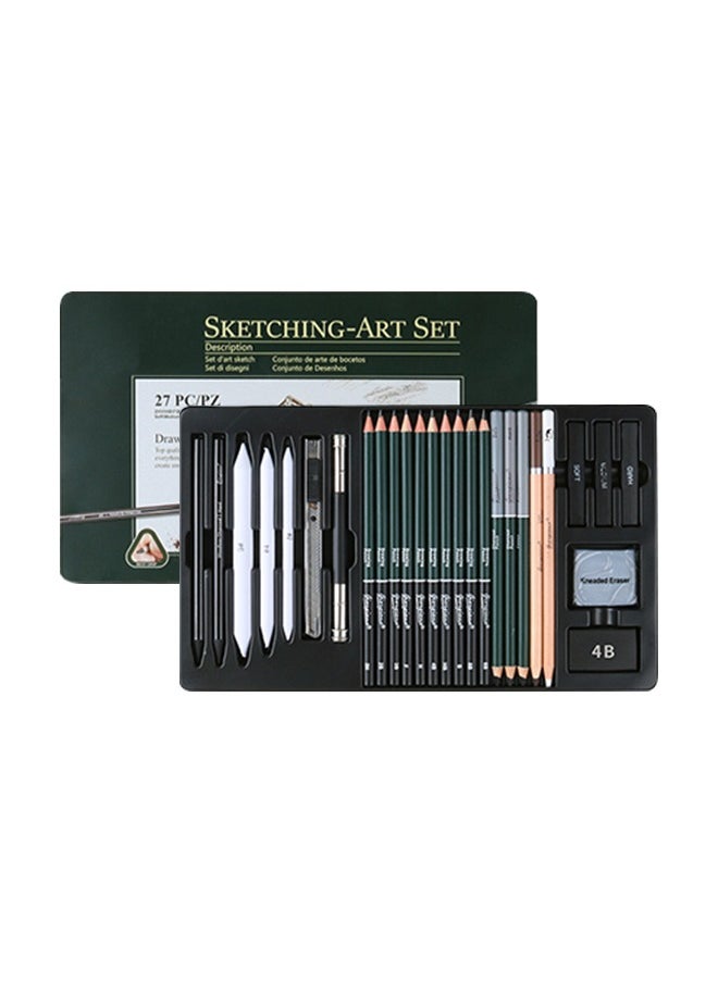 Giorgione 27-Piece High-Quality Pencil Set, Smooth Sketch Pen, Drawing Pen Box With Storage, Durable And Smooth, High-Performance Compressed Charcoal  - Image 1