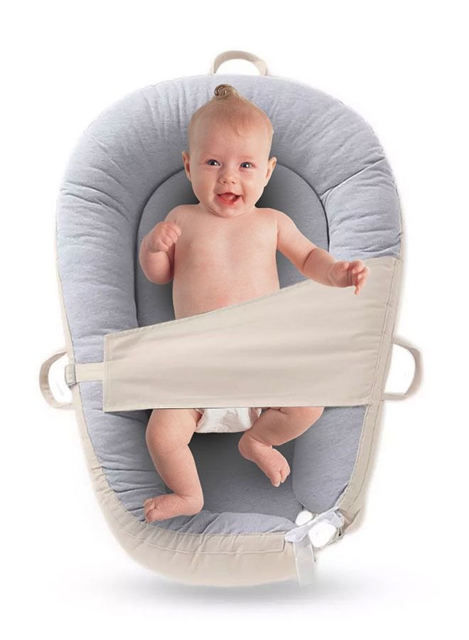 MARGOUN Baby Newborn Lounger Pillow Bed Unisex Baby Buckle Sand Pink - Image 1