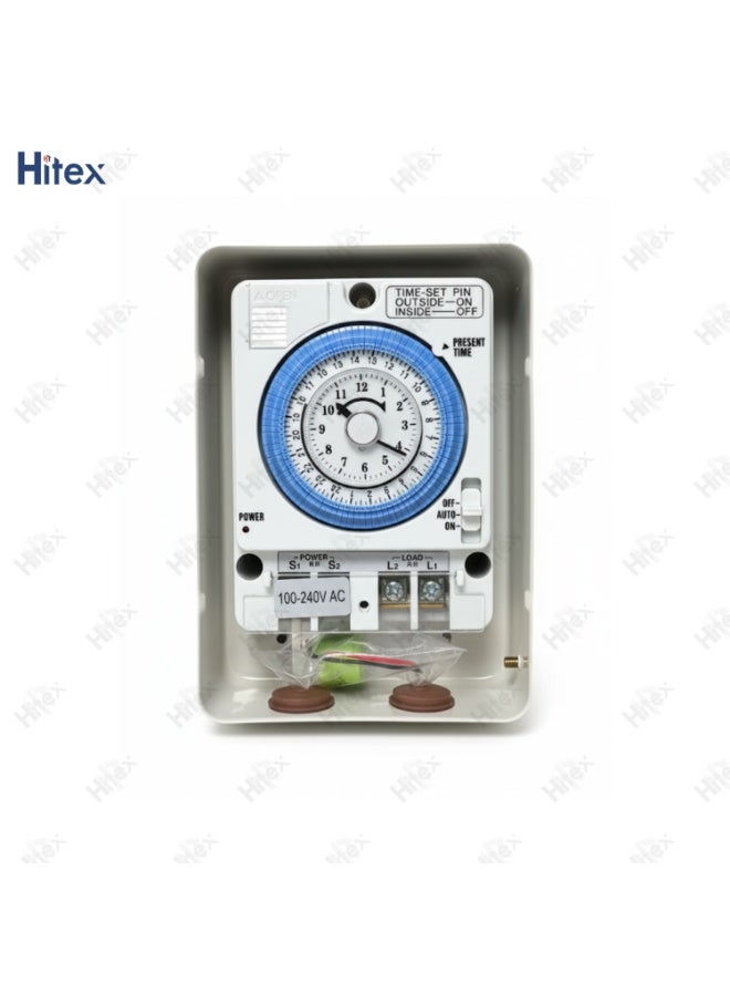 Hitex Giffex Programmable Mechanical Timer Switch – Digital Timer with Metal Box, 100-240V AC, 15-Minute Minimum Setting, 150H Backup Reserve | Industrial & Control Panel Timer - Image 2