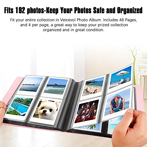 Veicevol 192 Pockets Photo Album for Polaroid 600 Itype Pictures, Large Photo Album for Polaroid i-Type, 600, SX-70 Instant Photos, Picture Book Capacity 192 Photos for Fujifilm Wide Instant Camera (Pink) - Image 3