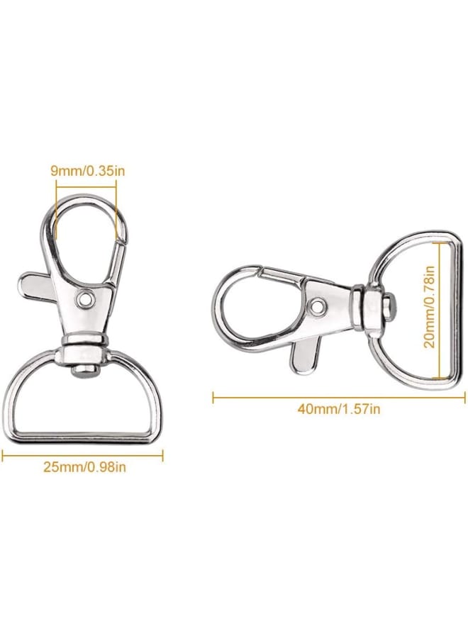 40 PCS Lobster Clasps Swivel Trigger Snap Hooks, Key Chain Hooks with D Ring for Bags, Lanyard Clips, Key Rings, Puppy Chains - Image 2