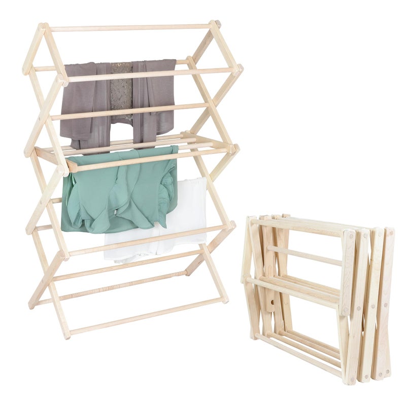 Pennsylvania Woodworks Pennsylvania Woodworks Clothes Drying Rack Solid Maple Hard Wood Laundry Rack for Sweaters Blouses Lingerie  More Durable Folding Drying Rack Made in USA No Assembly Needed Medium 