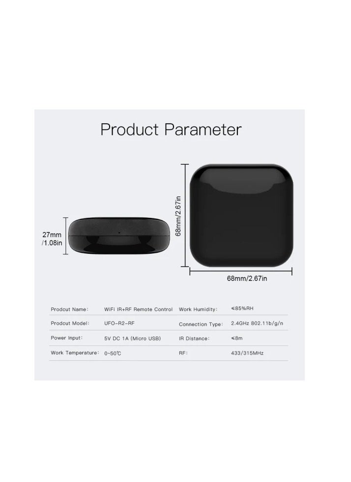 MOES - WiFi RF IR Smart Home Universal Remote Controller for TV, Air Conditioning, and Appliances, Tuya/Smart Life App & Voice Control Compatible with Alexa & Google Home - Image 1