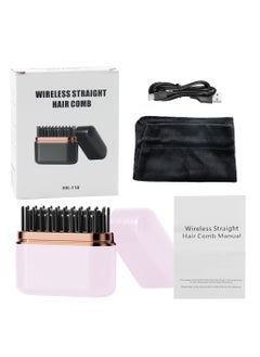 General Wireless Hair Straightening Comb Electric Curling Comb Internal Buckle does not Hurt Hair Lazy Curling Iron Negative Ion Hair Straightener  - Image 3