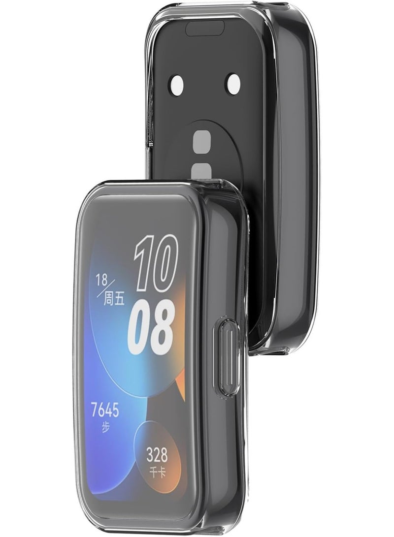 Case Protective Case for Huawei Band 10-9-8 with Soft TPU Screen Protector for Touch-Free Watch Peripheral Bumper Silicone Protector (Clear) - Image 2
