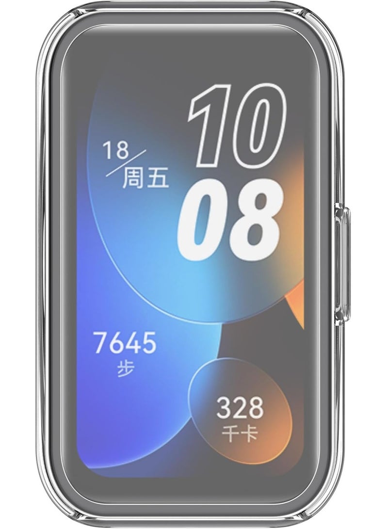 Case Protective Case for Huawei Band 10-9-8 with Soft TPU Screen Protector for Touch-Free Watch Peripheral Bumper Silicone Protector (Clear) - Image 4