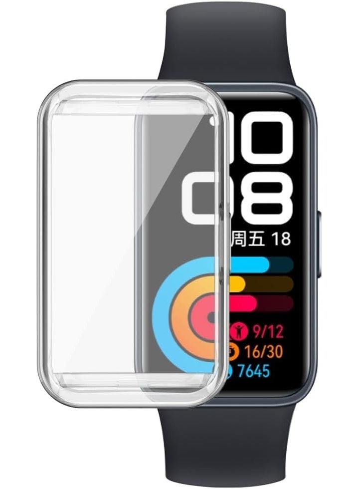 Case Protective Case for Huawei Band 10-9-8 with Soft TPU Screen Protector for Touch-Free Watch Peripheral Bumper Silicone Protector (Clear) - Image 5