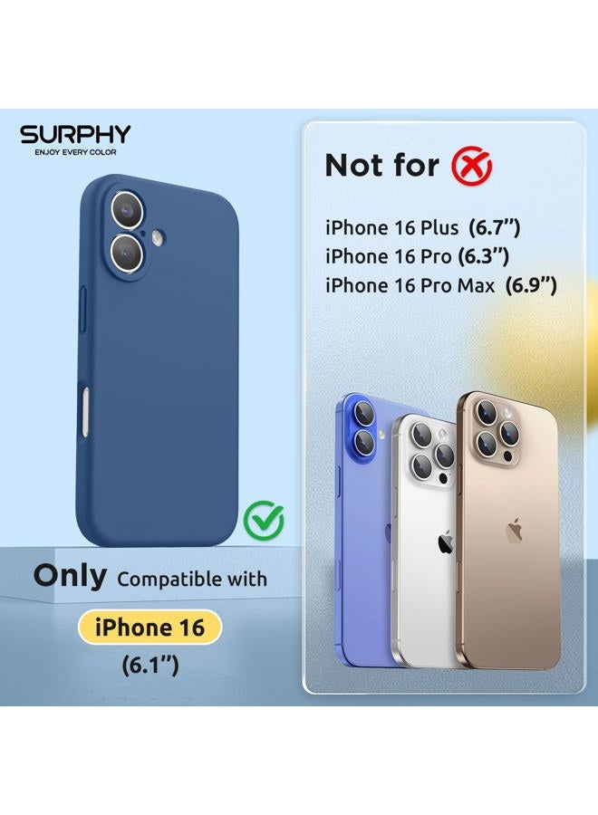 SURPHY Magnetic Silicone for iPhone 16 Case, Compatible with MagSafe, Camera Protective and Soft Microfiber Lining Shockproof Phone Case Cover 6.1 inch 2024, Blue Jay - Image 2