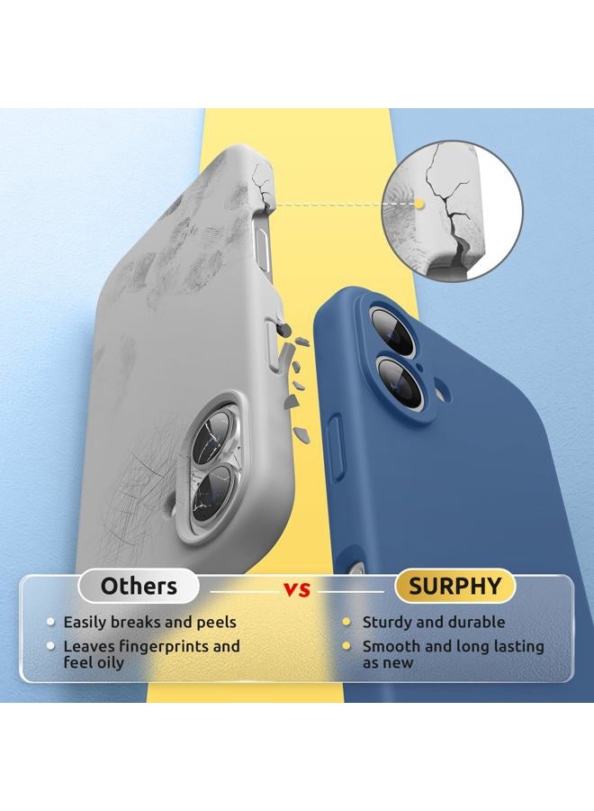 SURPHY Magnetic Silicone for iPhone 16 Case, Compatible with MagSafe, Camera Protective and Soft Microfiber Lining Shockproof Phone Case Cover 6.1 inch 2024, Blue Jay - Image 4