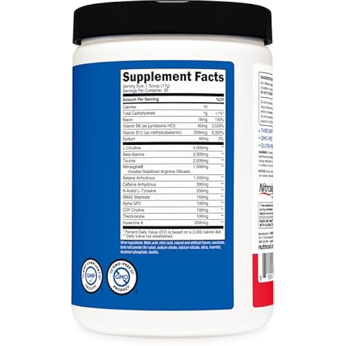 Nutricost Pre-X Xtreme Pre-Workout Complex Powder, Fruit Punch, 30 Servings, Vegetarian, Non-GMO and Gluten Free - Image 5