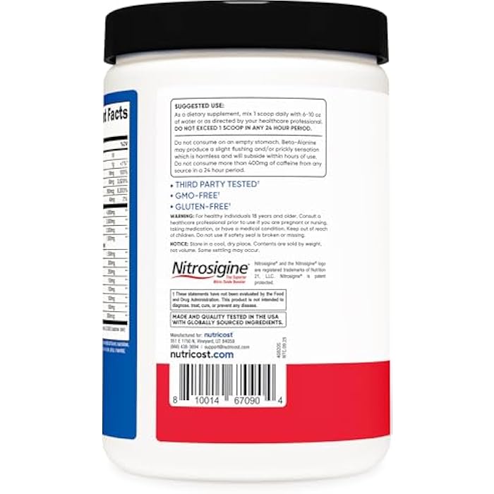 Nutricost Pre-X Xtreme Pre-Workout Complex Powder, Fruit Punch, 30 Servings, Vegetarian, Non-GMO and Gluten Free - Image 4