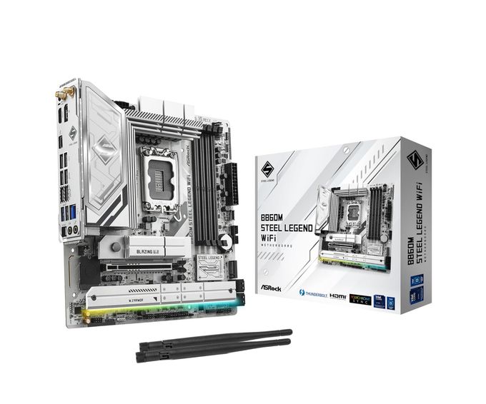 ASRock B860M Steel Legend Wifi 6E B860 Lga1851 Intel Core Ultra Ddr5 8666 Mhz 256Gb M.2 Micro Atx Motherboard Thunderbolt Sata3 6.0 Gb/S Pcie 5.0 - Image 4