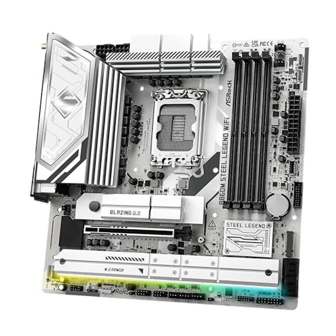 ASRock B860M Steel Legend Wifi 6E B860 Lga1851 Intel Core Ultra Ddr5 8666 Mhz 256Gb M.2 Micro Atx Motherboard Thunderbolt Sata3 6.0 Gb/S Pcie 5.0 - Image 3