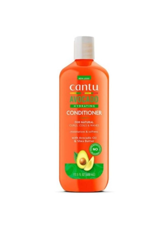 Cantu Avocado Hydrating Conditioner 400 ml - Avocado Oil & Shea Butter Formula Moisturizes & Softens Dry Brittle Hair, Gentle on Coily, Curly & Natural Hair 400ml