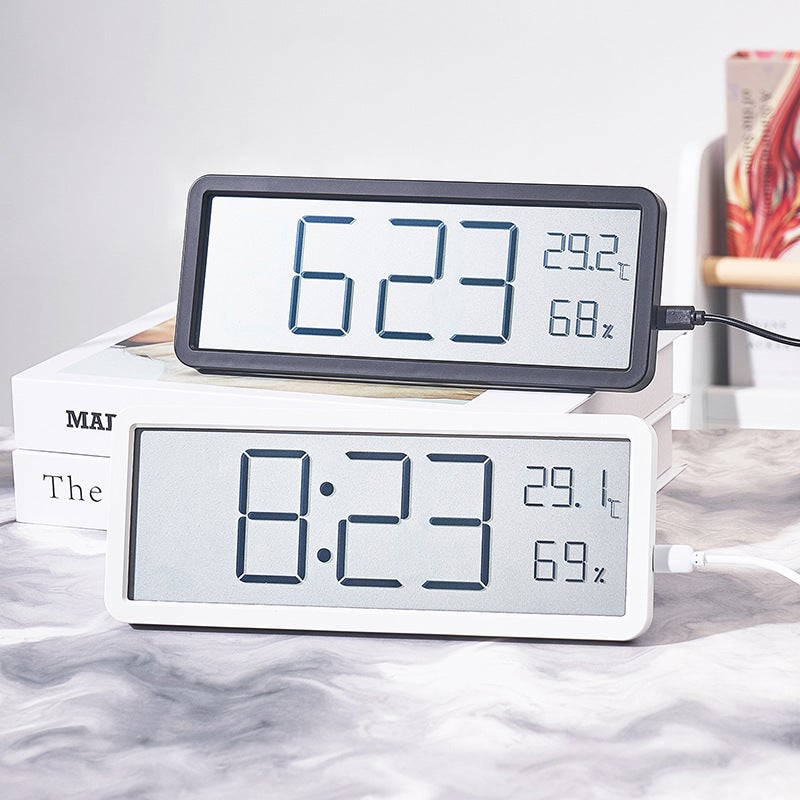 Ins Simple Large Screen Clock Living Room Wall Clock Temperature And Humidity Clock Creative Modern Clock Hanging And Standing Yd106 - Image 4