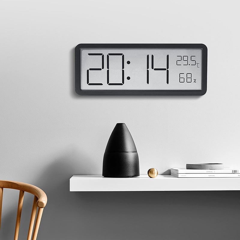 Ins Simple Large Screen Clock Living Room Wall Clock Temperature And Humidity Clock Creative Modern Clock Hanging And Standing Yd106 - Image 2