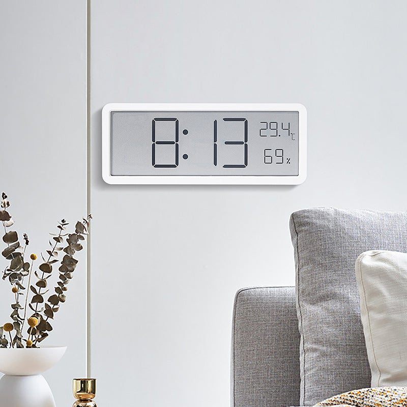 Ins Simple Large Screen Clock Living Room Wall Clock Temperature And Humidity Clock Creative Modern Clock Hanging And Standing Yd106 - Image 3