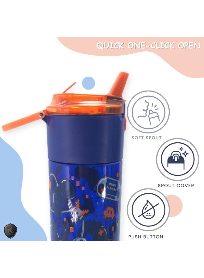 i-kola AMES BLUE 750 ML Kids Water Bottle for School | BPA-Free Plastic Water Bottle for Boys & Girls | Leakproof, Unbreakable, Easy to Drink, Quick Open Lock (TS-9211 B 3) - Image 5