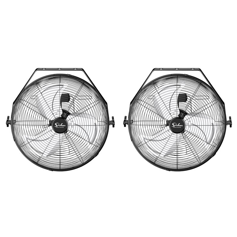 Simple Deluxe مروحة حائطية عالية السرعة 20 بوصة من سيمبل ديلوكس 3 سرعات باللون الأسود