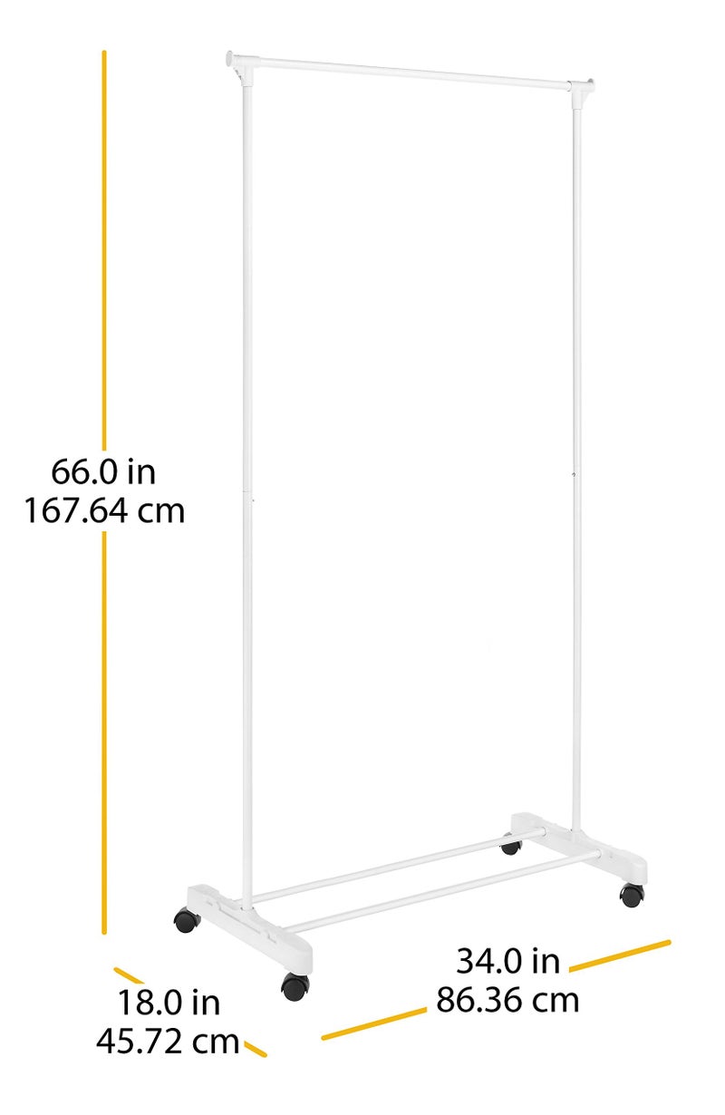 Whitmor Rolling Garment Rack White, STORAGE - Image 3