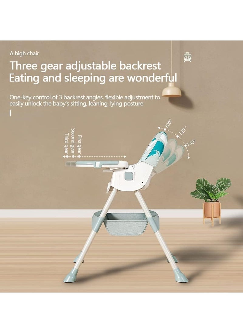 DMG TECH 6 in 1 Baby High Chair 3 Gear Adjustment for Backrest Rocking Horse Design Collapsible Two Tiered Dinner Plate Removable Seat 5 Point Safety Harness  - Image 5