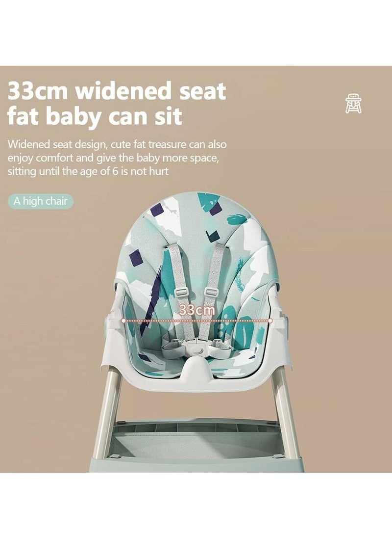 DMG TECH 6 in 1 Baby High Chair 3 Gear Adjustment for Backrest Rocking Horse Design Collapsible Two Tiered Dinner Plate Removable Seat 5 Point Safety Harness  - Image 3