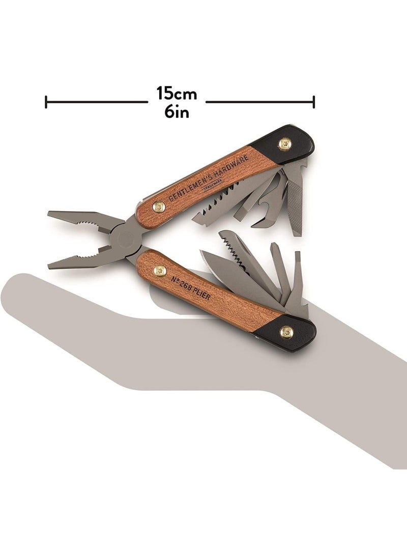 GGOOT Multitools No. 627 Wood Handled Plier Multi-Tool, 12-in-1, Titanium Finish - Image 5