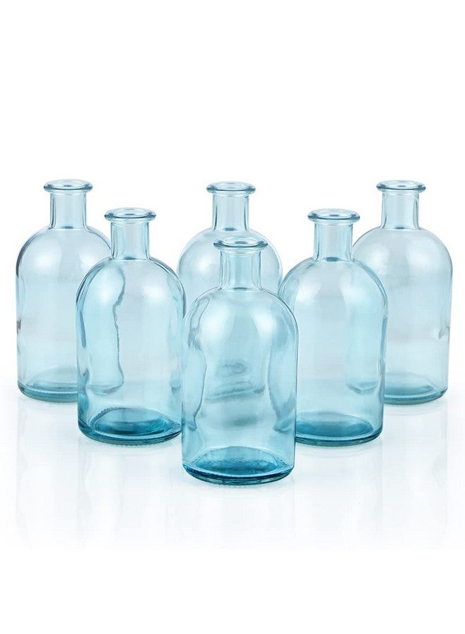 MDLUU 6Pack Glass Bud Vase Apothecary Bottle Vase Decorative Glass Bottle For Wedding Centerpiece Home Decor (Blue) - Image 3