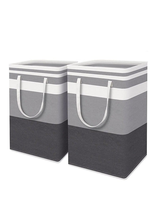 2 Pack Laundry Basket, Collapsible Laundry Bag with Easy Carry Handles, Freestanding Laundry Hamper for Clothes, Blankets, Cushions - Image 1
