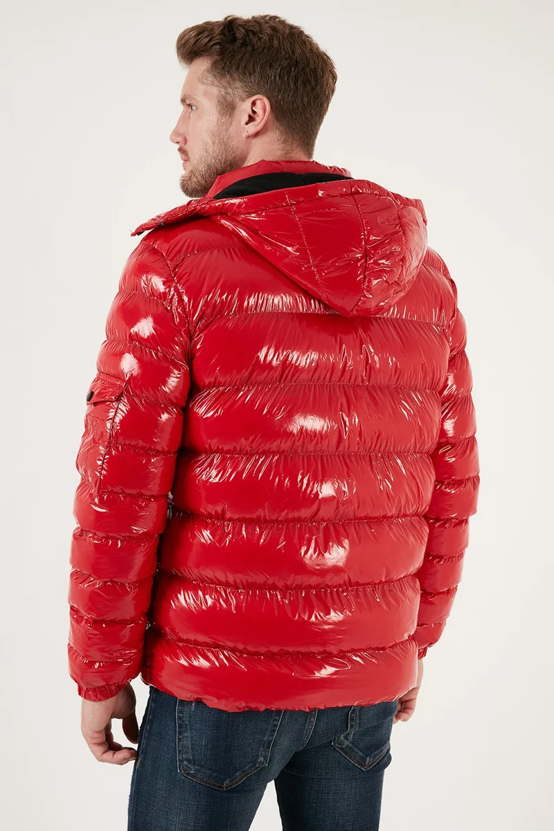 Buratti Slim Fit Removable Hooded Shiny Puffer Coat Men's Coat 649007