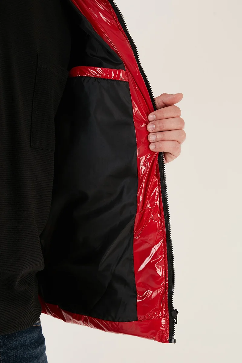 Buratti Slim Fit Removable Hooded Shiny Puffer Coat Men's Coat 649007