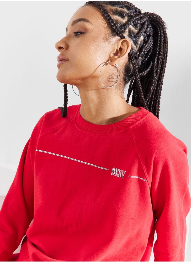 DKNY Sport - Crew Neck Logo Sweatshirt - Image 1
