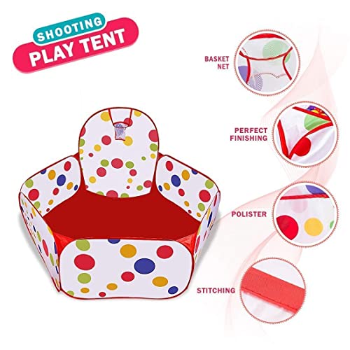 GURBIK Kids Dotted Activity Basketball Ball Pool for Kids, Play Tent House for 2+ Year Old Girls and Boys, Ball Pit for Kid, Spacious, Lightweight, Portable & Easy to Set Up (with 30 Balls) - Image 3